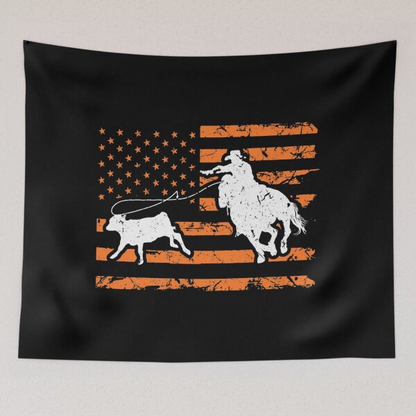 Item preview, Breakaways Roping Cowboy American Flag Rodeos Calf Roping designed and sold by DinoWeissnat.