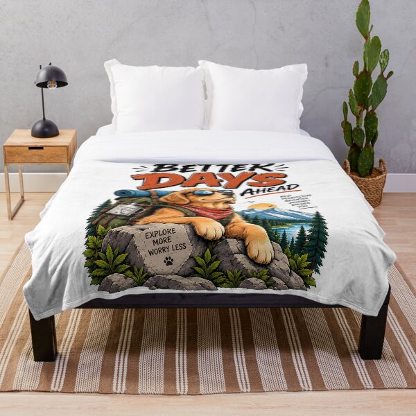 Item preview, Better Days Ahead Funny Adventure Dog Hiking Motivational Quote designed and sold by BDLuck2021.