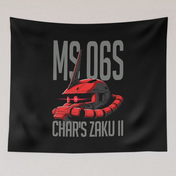 Item preview, gunpla poster MS-06S Char's Zaku II gundam head digital art illustration designed and sold by sabartgunpla.