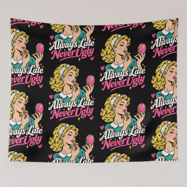 Item preview, Always Late Never Ugly Vintage Comic Pop Art Makeup Girl Design designed and sold by CaChimShop.