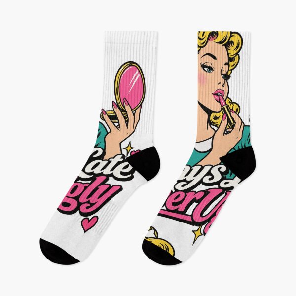Item preview, Always Late Never Ugly Vintage Comic Pop Art Makeup Girl Design designed and sold by CaChimShop.