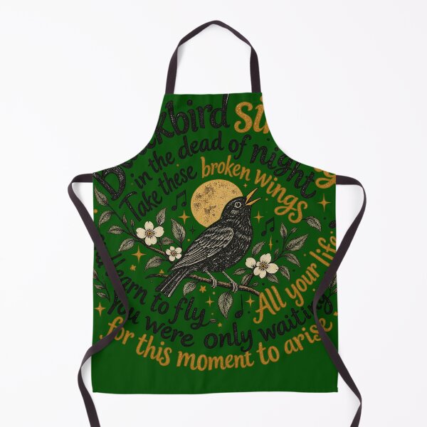Item preview, Blackbird Singing Broken Wings Learn To Fly Vintage Nature Design designed and sold by CaChimShop.