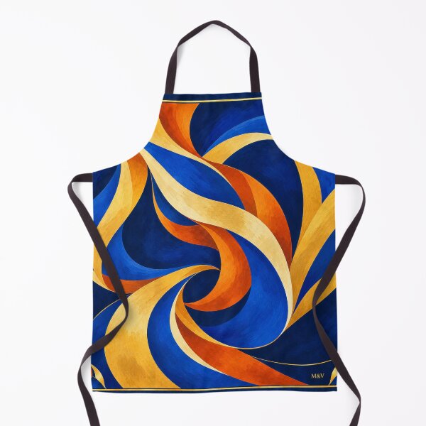 Item preview, Flowing Blue Gold Orange Ribbons designed and sold by Qenlo.