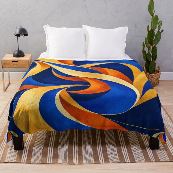 Item preview, Flowing Blue Gold Orange Ribbons designed and sold by Qenlo.