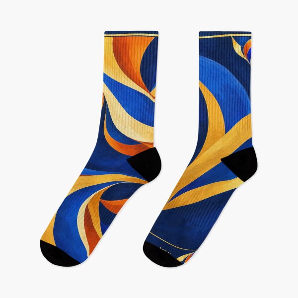 Item preview, Flowing Blue Gold Orange Ribbons designed and sold by Qenlo.