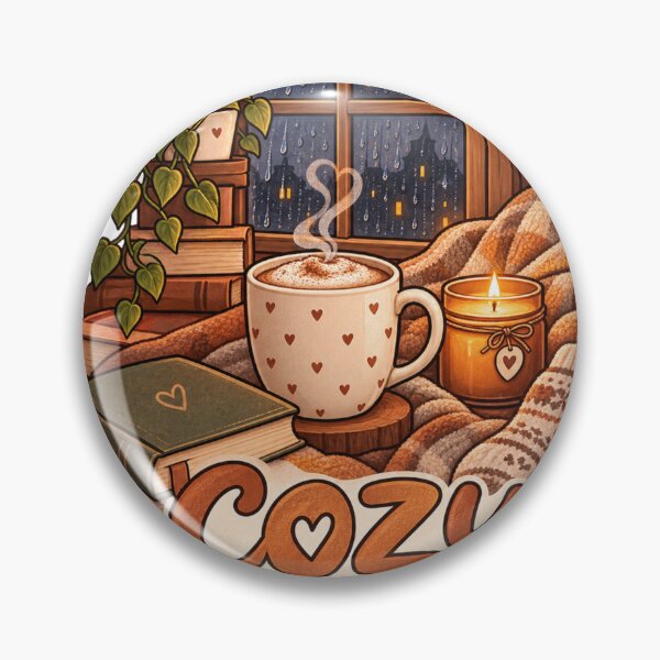 Item preview, Cozy Little Moments – Rainy Night, Warm Coffee & Candle designed and sold by GoldenSparkleShop.