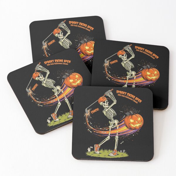 Item preview, Spooky Swing Skeleton Golfing Halloween Pumpkin designed and sold by CF_VintageDesign.