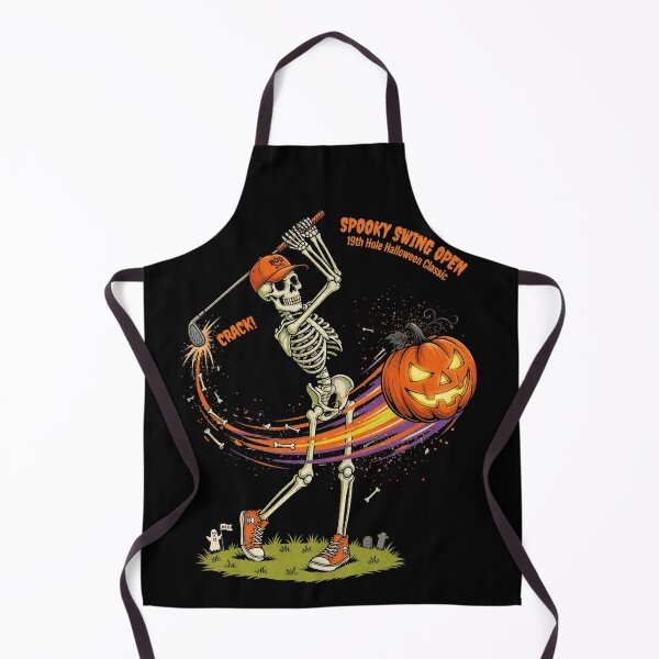 Item preview, Spooky Swing Skeleton Golfing Halloween Pumpkin designed and sold by CF_VintageDesign.