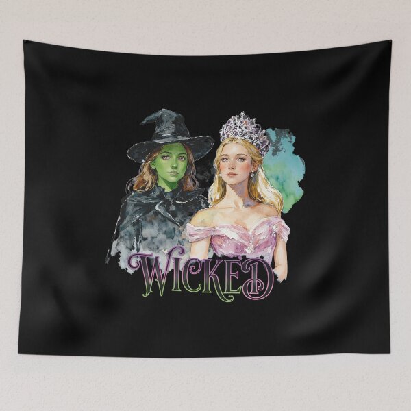 Item preview, Wicked Musical Elphaba Glinda Watercolor Artwork designed and sold by ELIZABEDWIN12.