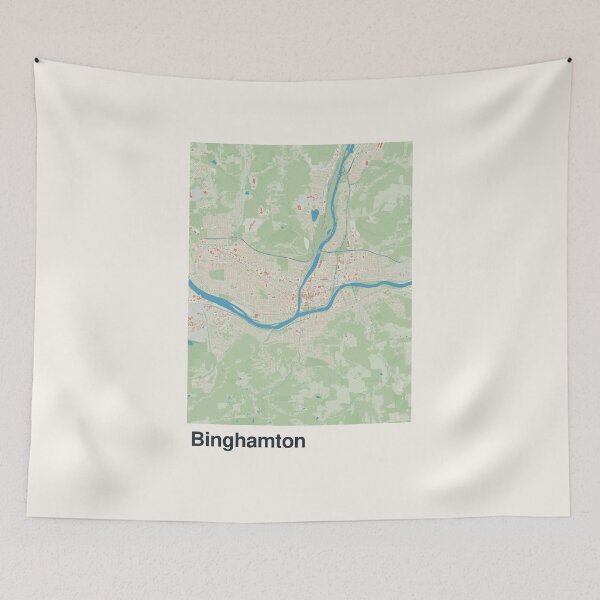 Artikelvorschau, Minimalistische Kartenkunst von Binghamton entworfen und verkauft von MapsNerd.