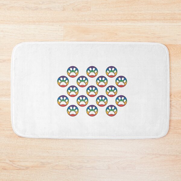 Item preview, Rainbow Bridge Pet Loss Pride Dog Cat Paw Seamless Repeat Pattern Print designed and sold by Madrigalleryp.