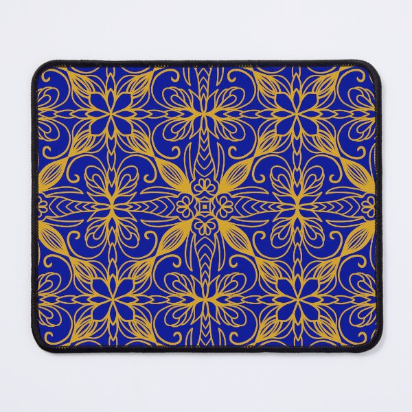 Item preview, Luxury blue and gold seamless pattern background, ornamental royal floral mandala texture for wallpaper, ceramic tile, fabric print, or luxury packaging designed and sold by Catfish013.
