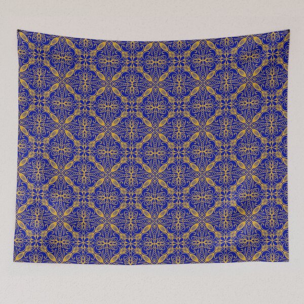 Item preview, Luxury blue and gold seamless pattern background, ornamental royal floral mandala texture for wallpaper, ceramic tile, fabric print, or luxury packaging designed and sold by Catfish013.