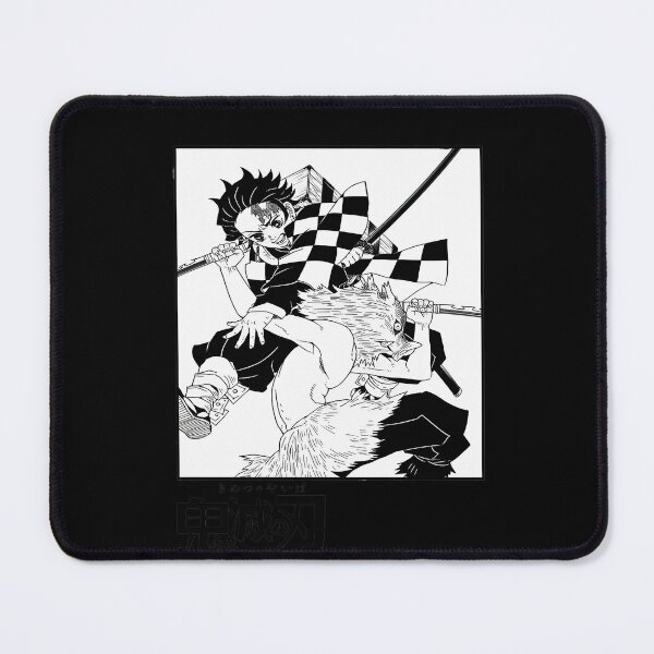 Item preview, Epic Anime Battle Scene Featuring Tanjirou and Inosuke in Dynamic Action Pose designed and sold by -atisuto-.