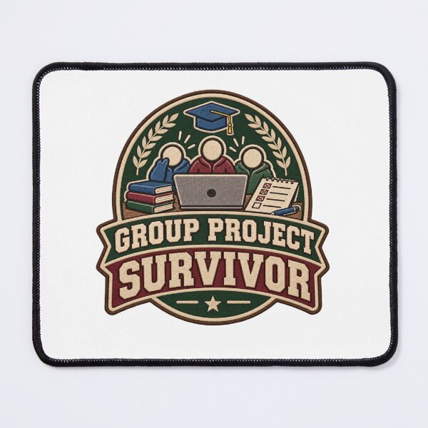 Item preview, Group Project Survivor – Funny College Student Vintage Patch designed and sold by Print-Mingle01.