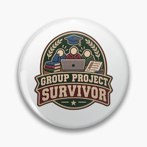 Item preview, Group Project Survivor – Funny College Student Vintage Patch designed and sold by Print-Mingle01.