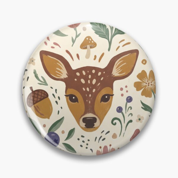 Item preview, Woodland Deer Strawberry Botanical Seamless Pattern Nature Cottagecore designed and sold by Pick&Grin.