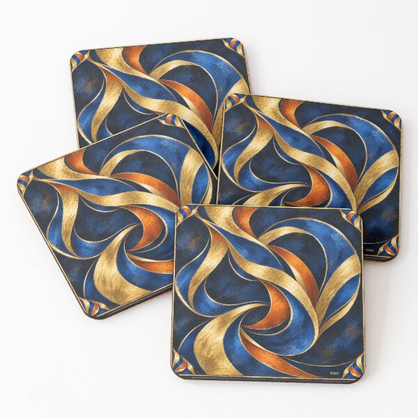 Item preview, Midnight Blue and Golden Currents designed and sold by Qenlo.