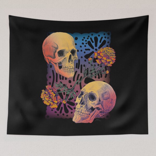 Item preview, Día de los Muertos Colorful Skulls – Calaveras Design designed and sold by Konopikyu.