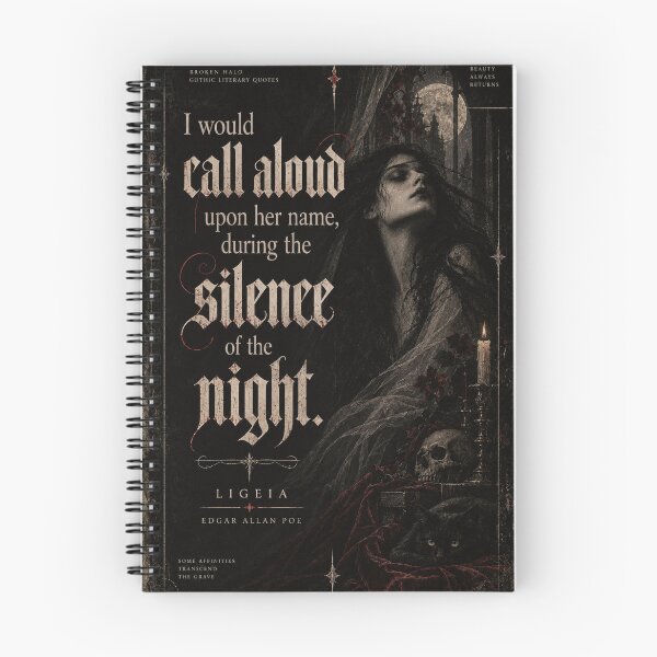 Item preview, Ligeia – Silence of the Night | Edgar Allan Poe Gothic Literary Art designed and sold by MetaModel Editions.