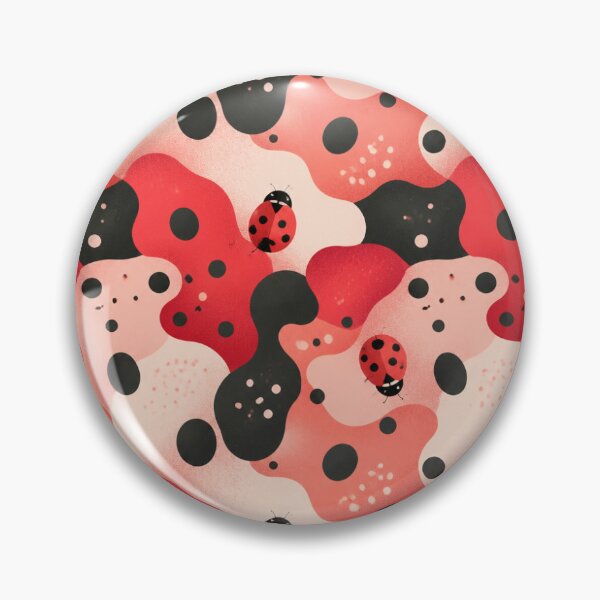 Item preview, Ladybird Soft‑Spot Camo – Seamless Cherry‑Red & Blush Pattern designed and sold by The Digital Compass.