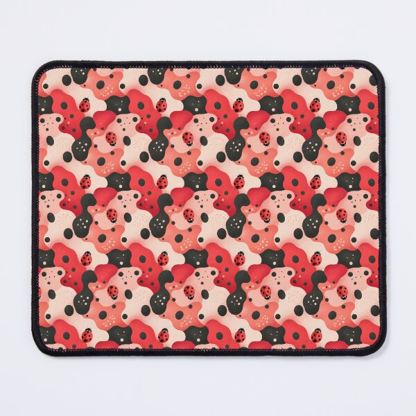 Item preview, Ladybird Soft‑Spot Camo – Seamless Cherry‑Red & Blush Pattern designed and sold by The Digital Compass.