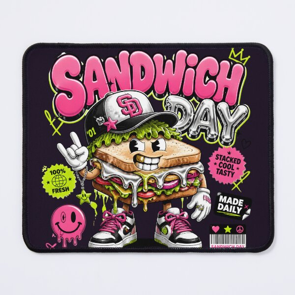 Item preview, Cool Y2K Sandwich Day Streetwear Food Character designed and sold by CloudyCatArt.