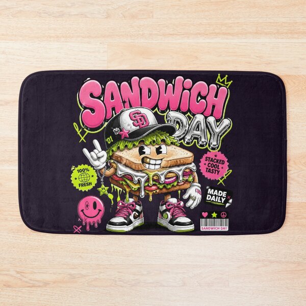 Item preview, Cool Y2K Sandwich Day Streetwear Food Character designed and sold by CloudyCatArt.