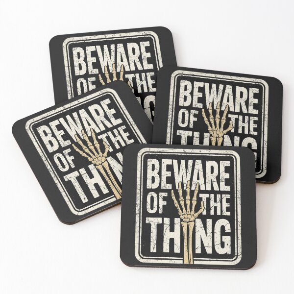 Item preview, Beware Of The Thing Skeleton Hand Vintage Warning Sign Design designed and sold by GiftsProShop.