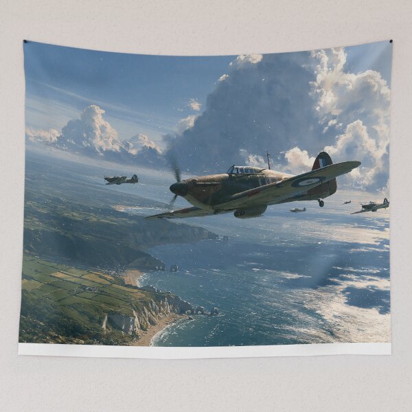 Item preview, Hurricanes Over The English Channel designed and sold by Skyframe Aviation.