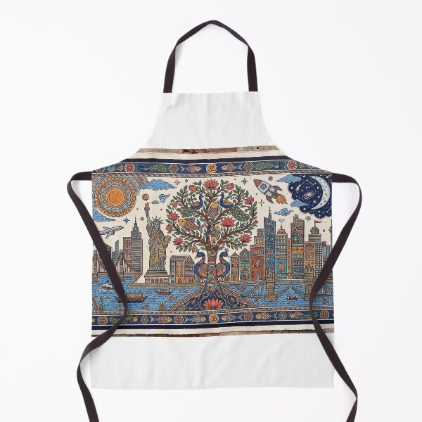 Item preview, East Meets West: Tree of Life & Modern World Madhubani Painting designed and sold by robertronda1.