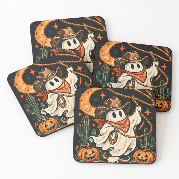 Item preview, Retro Cowboy Ghost Halloween – Spooky Western Rodeo designed and sold by Laugh & Rewind .