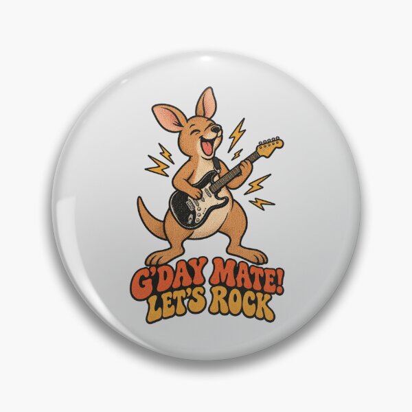 Item preview, G'day Mate Let's Rock Kangaroo Guitar Aussie Slag Funny designed and sold by Yellowriversss.