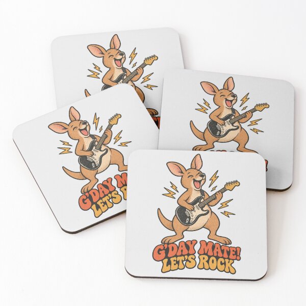 Item preview, G'day Mate Let's Rock Kangaroo Guitar Aussie Slag Funny designed and sold by Yellowriversss.