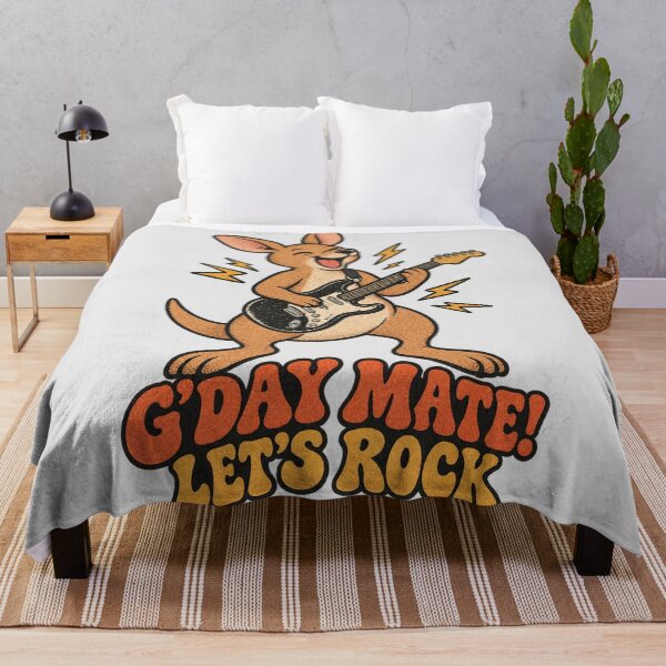 Item preview, G'day Mate Let's Rock Kangaroo Guitar Aussie Slag Funny designed and sold by Yellowriversss.
