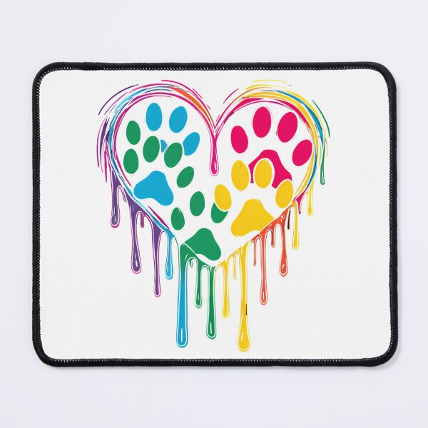 Item preview, Rainbow Dog Paw Heart Colorful Art For Pet Lovers designed and sold by Madrigalleryp.