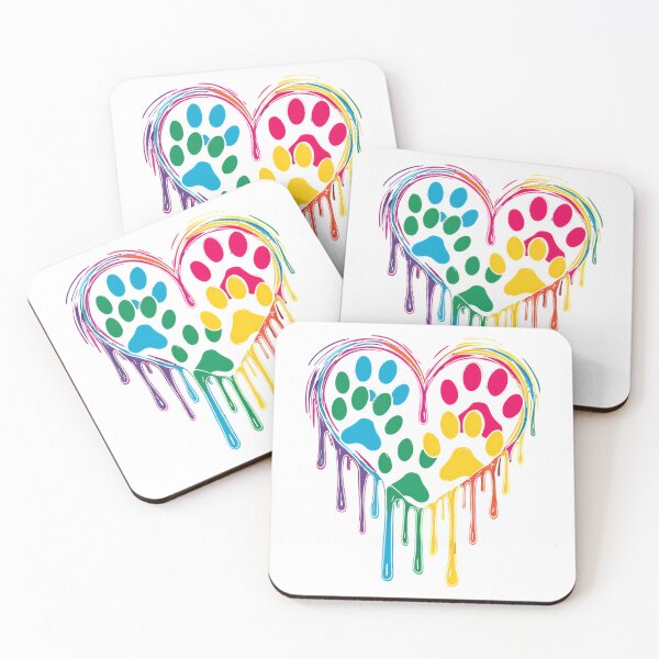 Item preview, Rainbow Dog Paw Heart Colorful Art For Pet Lovers designed and sold by Madrigalleryp.