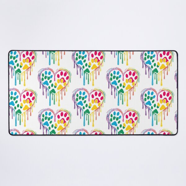 Item preview, Rainbow Dog Paw Heart Colorful Art For Pet Lovers designed and sold by Madrigalleryp.