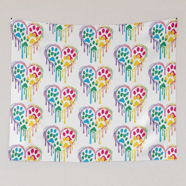 Item preview, Rainbow Dog Paw Heart Colorful Art For Pet Lovers designed and sold by Madrigalleryp.