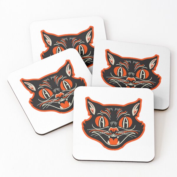 Item preview, Ctkr Studio Retro Style Vintage Inspired Halloween Angry Black Cat Growling Face designed and sold by FerrisBuiltd.