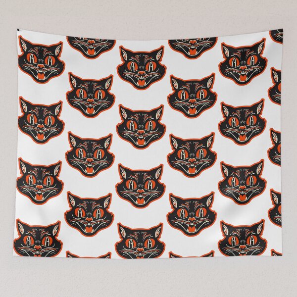 Item preview, Ctkr Studio Retro Style Vintage Inspired Halloween Angry Black Cat Growling Face designed and sold by FerrisBuiltd.