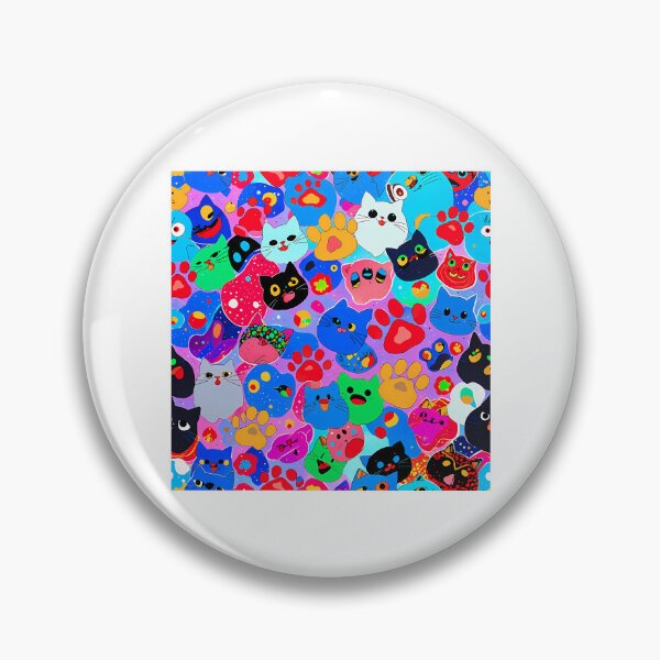 Item preview, Rainbow Kawaii Cat Pattern  Cute Colorful Cats And Paw Prints Art designed and sold by Madrigalleryp.