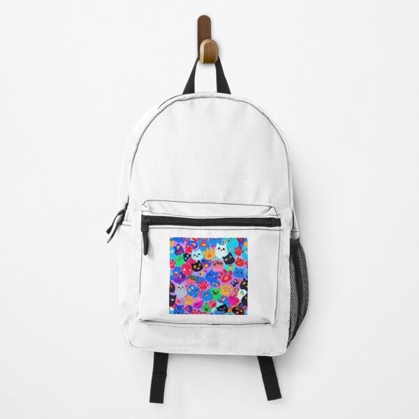 Item preview, Rainbow Kawaii Cat Pattern  Cute Colorful Cats And Paw Prints Art designed and sold by Madrigalleryp.