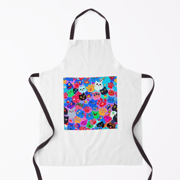 Item preview, Rainbow Kawaii Cat Pattern  Cute Colorful Cats And Paw Prints Art designed and sold by Madrigalleryp.