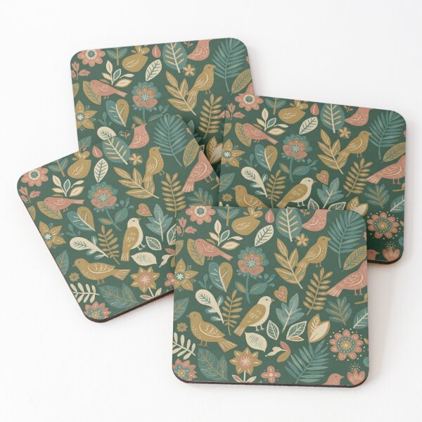 Item preview, Vintage Folk Birds and Florals Pattern designed and sold by SassyArtistry.