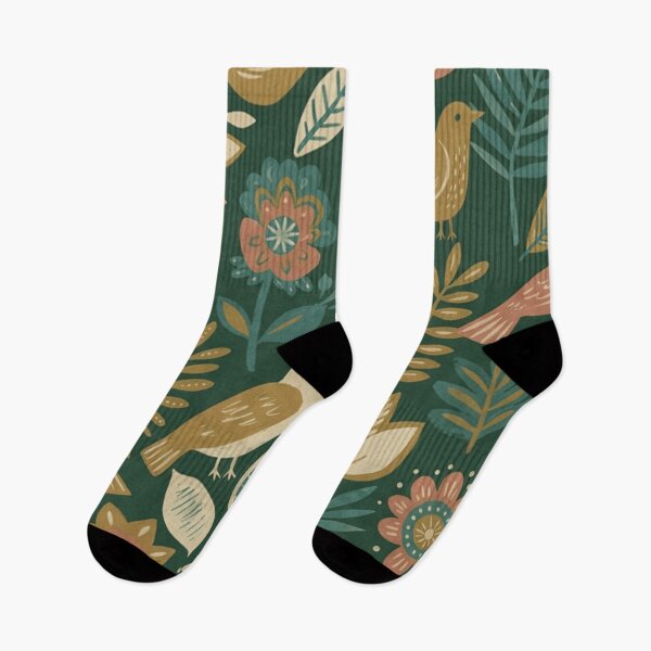 Item preview, Vintage Folk Birds and Florals Pattern designed and sold by SassyArtistry.