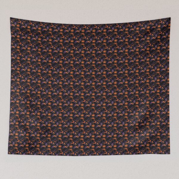 Item preview, Halloween Nightfall Camo – Seamless Pumpkin‑Orange & Midnight‑Black Pattern designed and sold by The Digital Compass.