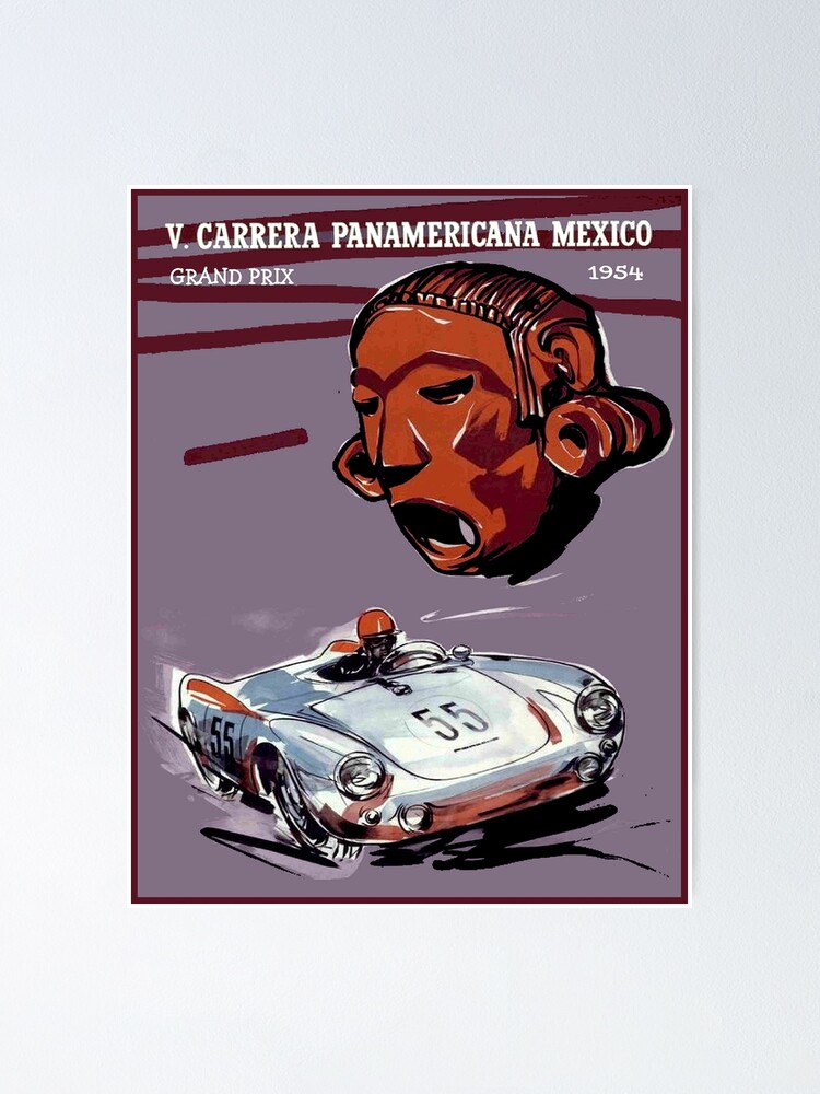 CARRERA PANAMERICANA : Vintage 1954 Auto Racing Print