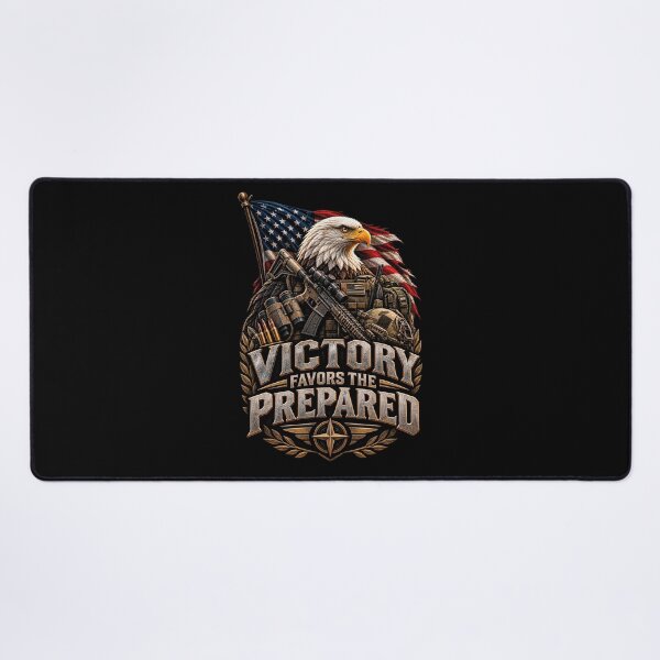 Item preview, Victory Favors The Prepared Patriotic Eagle Skull designed and sold by CrazySzoopWorld.