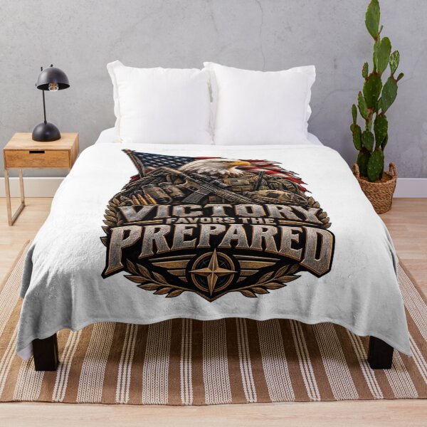 Item preview, Victory Favors The Prepared Patriotic Eagle Skull designed and sold by CrazySzoopWorld.